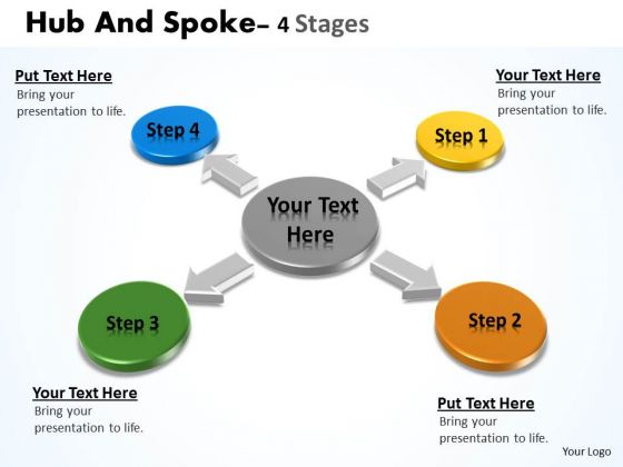 Business Framework Model Hub And Spoke Stages Marketing Diagram