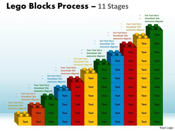 Business Framework Model Lego Blocks Process 11 Stages Strategy Diagram