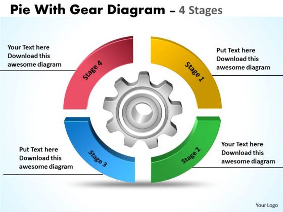 Business Framework Model Pie With Gear Diagram 4 Stages Marketing Diagram Business Framework Model Pie With Gear Diagram 4 Stages Marketing Diagram