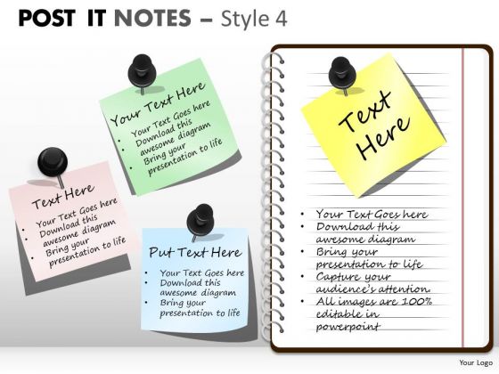Business Framework Model Post It Notes Style 4 Business Diagram Business Framework Model Post It Notes Style 4 Business Diagram