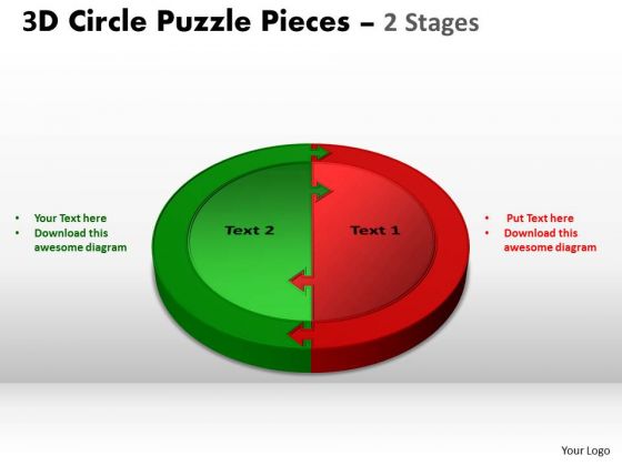 Consulting Diagram 3d Circle Puzzle Diagram 2 Stages Slide Layout Marketing Diagram