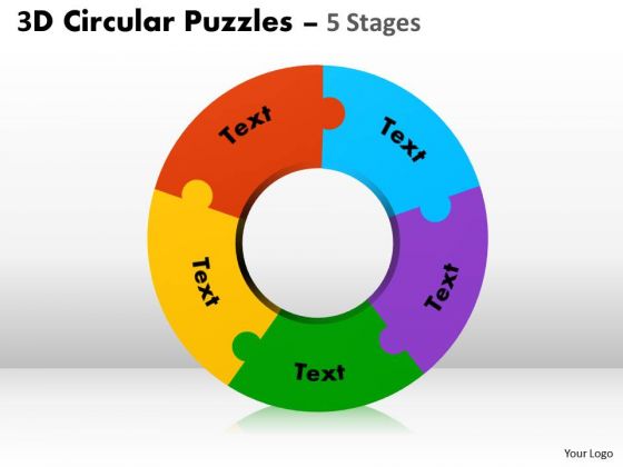 Consulting Diagram 3d Circular Puzzles 5 Stages Strategy Diagram