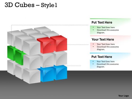 Consulting Diagram 3d Cubes Style Strategy Diagram