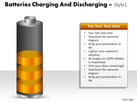 Consulting Diagram Batteries Charging And Discharging Style 1 Sales Diagram