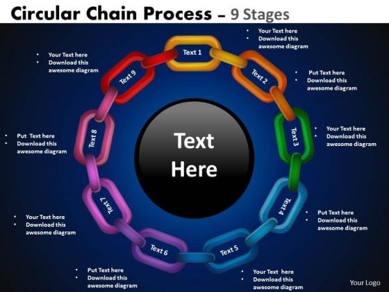 Consulting Diagram Circular Chain Flowchart Process Diagram 9 Stages Strategy Diagram