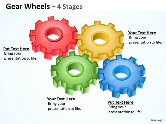 Consulting Diagram Gear Wheels 4 Stages Marketing Diagram