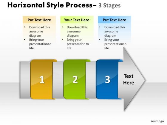 Consulting Diagram Horizontal Style 3 Stages Sales Diagram Consulting Diagram Horizontal Style 3 Stages Sales Diagram
