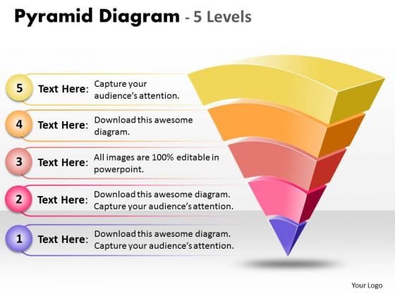 Consulting Diagram Inverse Design Pyramid With 5 Stages Marketing Diagram