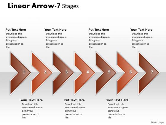 Consulting Diagram Linear Arrow 7 Stages Sales Diagram