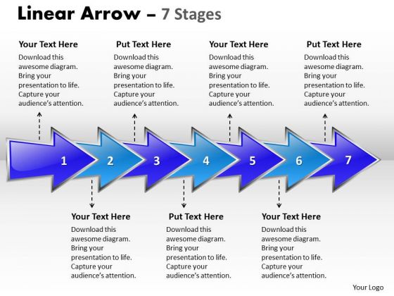 Consulting Diagram Linear Arrow 7 Stages Sales Diagrams