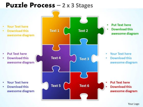 Consulting Diagram Puzzle Process 2 X 3 Stages Sales Diagram