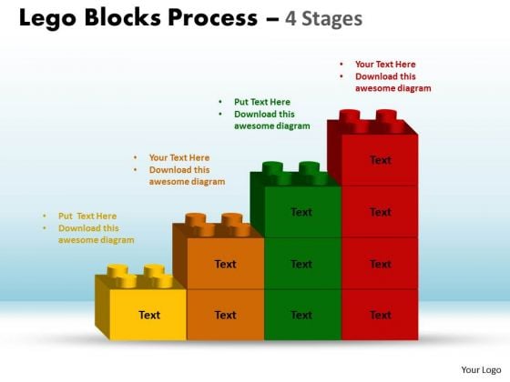 Consulting Diagram Sales Diagram Lego Blocks Process 4 Stages Strategy Diagram