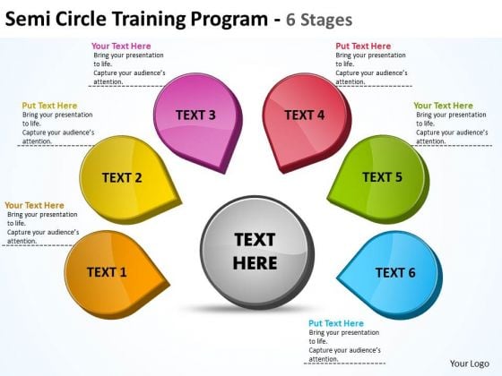 Consulting Diagram Semicircle Training Program 6 Stages 17 Business Diagram
