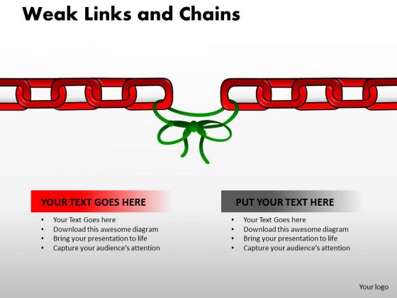 Consulting Diagram Weak Links And Chains Business Diagram