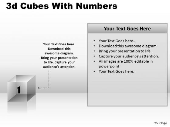 Marketing Diagram 3d Cubes With Numbers Business Diagram