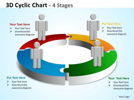 Marketing Diagram 3d Cyclic Chart 4 Stages Consulting Diagram