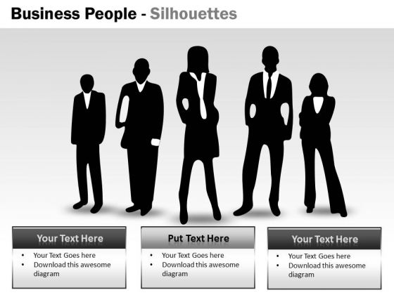 Marketing Diagram Business People Silhouettes Strategic Management