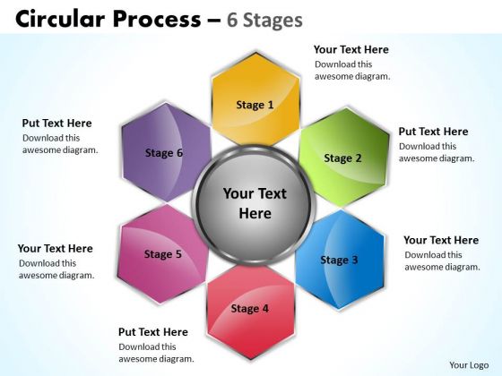 Marketing Diagram Circular Process 6 Stages Strategy Diagram