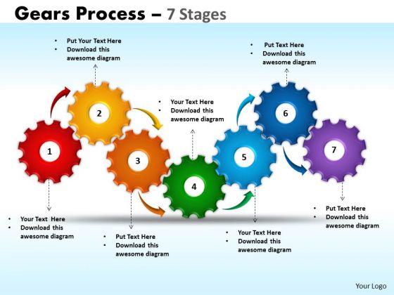Marketing Diagram Gears Process 7 Stages Consulting Diagram