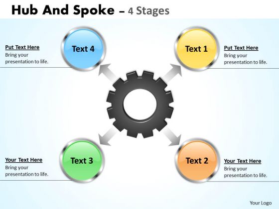 Marketing Diagram Hub And Spoke 4 Stages Strategy Diagram