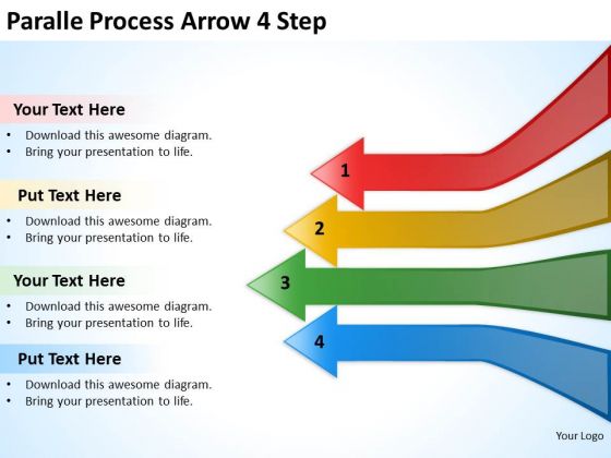 Marketing Diagram Paralle Process Arrow 4 Step Strategy Diagram