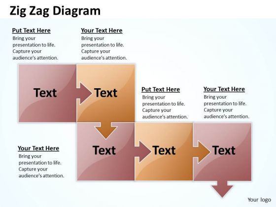 Marketing Diagram Zig Zag 5 Stages Consulting Diagram
