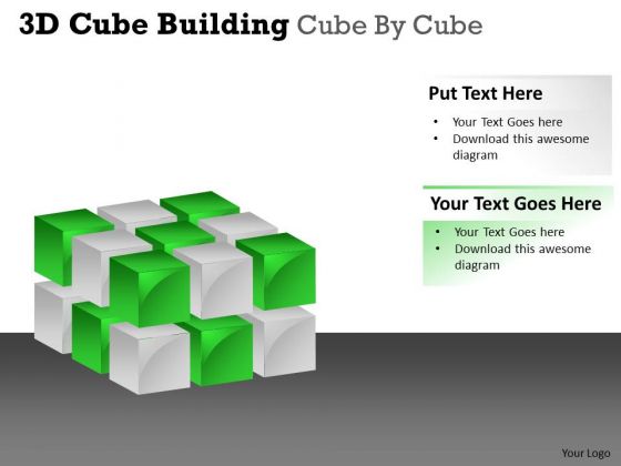 Mba Models And Frameworks 3d Cube Building Cube By Cube Sales Diagram