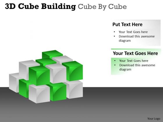 Mba Models And Frameworks 3d Cube Building Cube By Cube Strategy Diagram