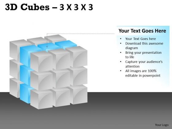 Mba Models And Frameworks 3d Cubes 3x3x3 Consulting Diagram