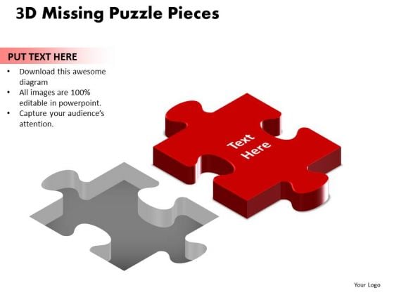 Mba Models And Frameworks 3d Missing Puzzle Piece Business Diagram