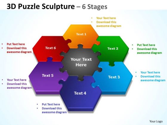 Mba Models And Frameworks 3d Puzzle Sculpture 6 Diagram Stages Consulting Diagram
