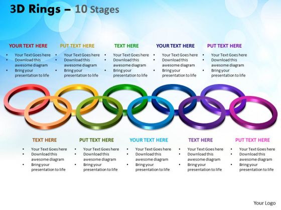 Mba Models And Frameworks 3d Rings 10 Stages Sales Diagram