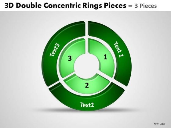 Sales Diagram 3d Double Concentric Rings Pieces 3 Consulting Diagram