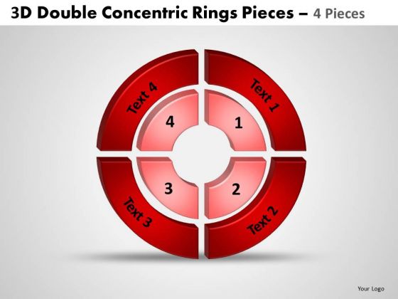 Sales Diagram 3d Double Concentric Rings Pieces 4 Consulting Diagram