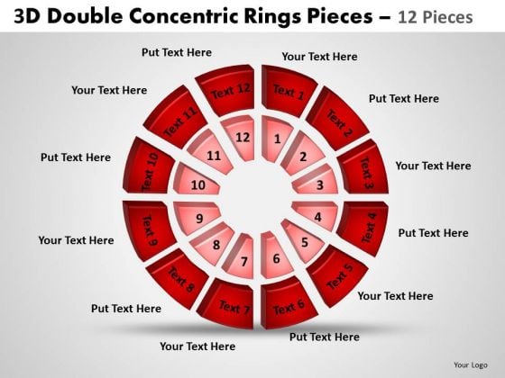 Sales Diagram 3d Double Diagram Concentric Rings Pieces 2 Marketing Diagram
