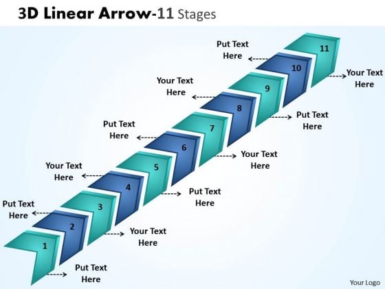 Sales Diagram 3d Linear Arrow 11 Stages Strategy Diagram Sales Diagram 3d Linear Arrow 11 Stages Strategy Diagram