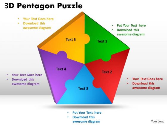 Sales Diagram 3d Pentagon Diagram Puzzle Process Business Cycle Diagram