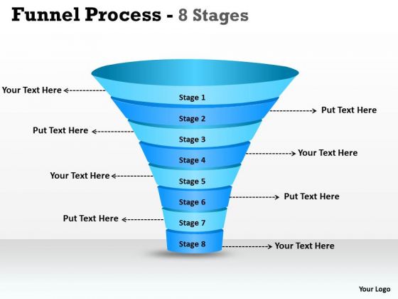 Sales Diagram 8 Staged Dependent Funnel Diagram Consulting Diagram