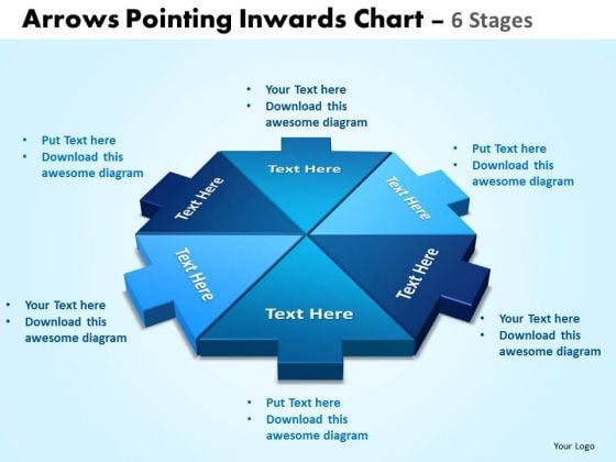 Sales Diagram Arrows Pointing Inwards Chart 6 Stages Editable 3 Marketing Diagram