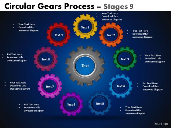 Sales Diagram Circular Gears Flowchart Process Stages 9 Mba Models And Frameworks