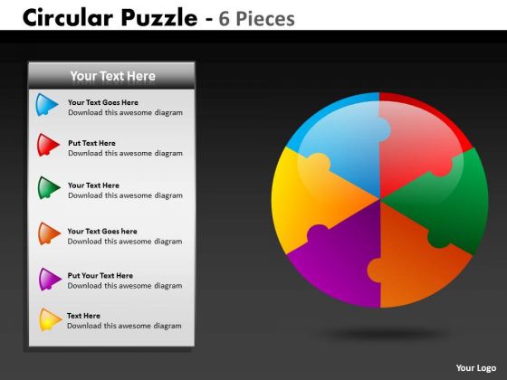 Sales Diagram Circular Puzzle 6 Pieces Consulting Diagram Sales Diagram Circular Puzzle 6 Pieces Consulting Diagram