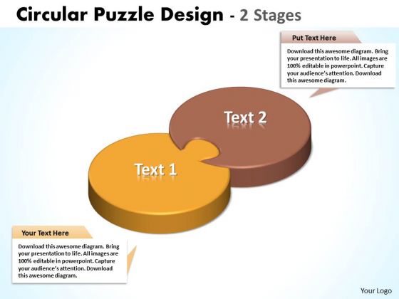 Sales Diagram Circular Puzzle Design 2 Stages Consulting Diagram
