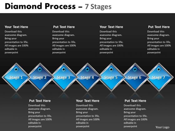 Sales Diagram Diamond Process 7 Stages Consulting Diagram