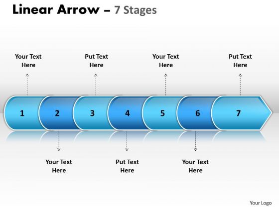 Sales Diagram Linear Arrow 7 Stages Business Diagram