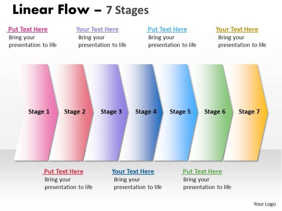 Sales Diagram Linear Flow 7 Stages Strategic Management