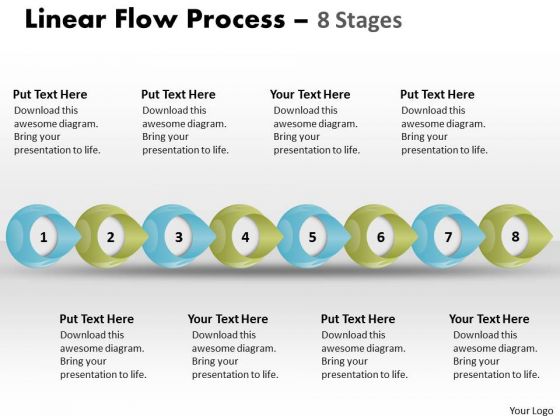 Sales Diagram Linear Flow Process 8 Stages Marketing Diagram