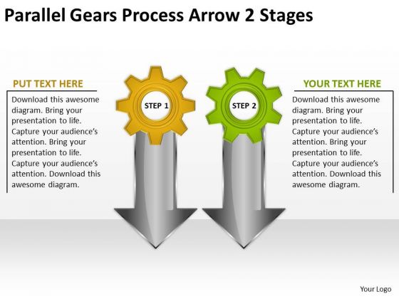 Sales Diagram Parallel Gears Process Arrow 2 Stages Consulting Diagram