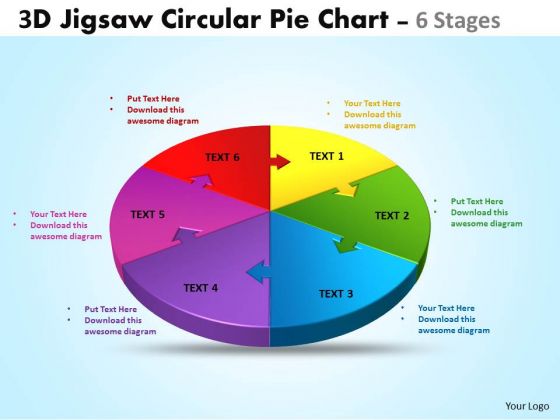Sales Diagram Sales Diagram 3d Jigsaw Circular Diagram 6 Stages Strategy Diagram
