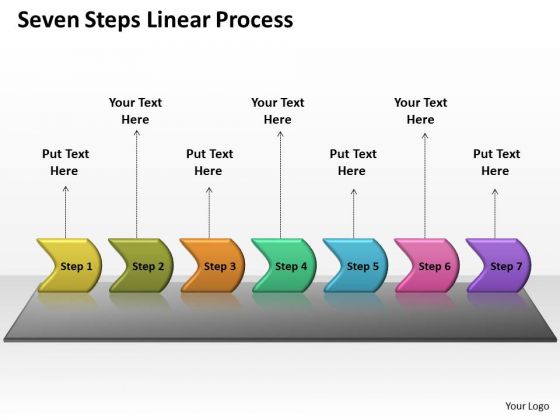 Sales Diagram Seven Steps Linear Process Business Diagram