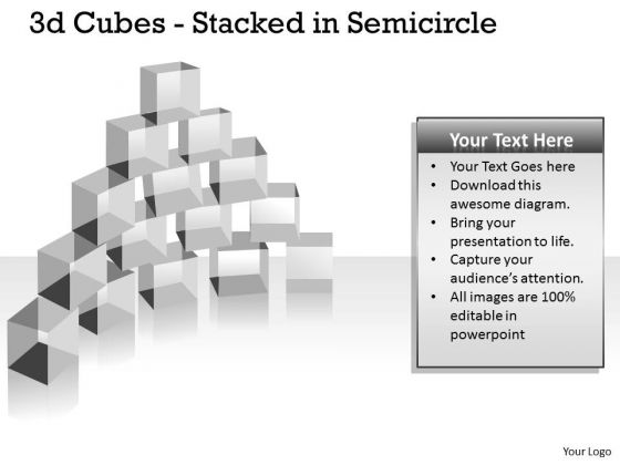 Strategic Management 3d Cubes Stacked In Semicircle Business Diagram Strategic Management 3d Cubes Stacked In Semicircle Business Diagram